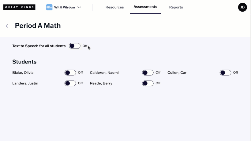 Enable Text-to-Speech for Assessments